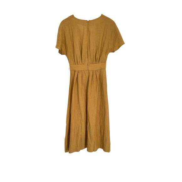 Madewell Linen Blend‎ Dolman-Sleeve Midi Dress Sz 0 Classic Minimalist Neutral - Picture 2 of 6